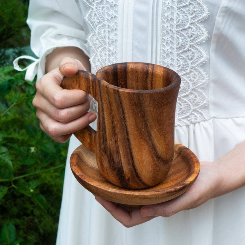 Acacia Wood Cup Set