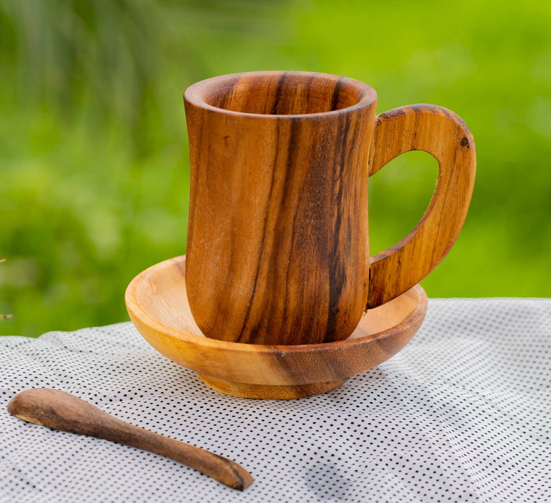 Acacia Wood Cup Set